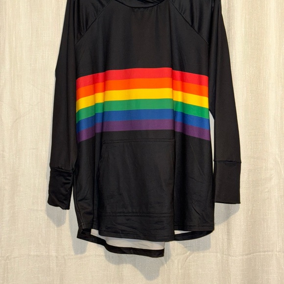 LuLaRoe Rainbow Amber Hoodie Top - Picture 3 of 6